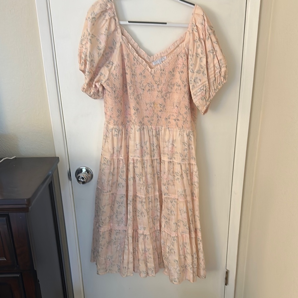 Ivy City Co Peach Floral Dress